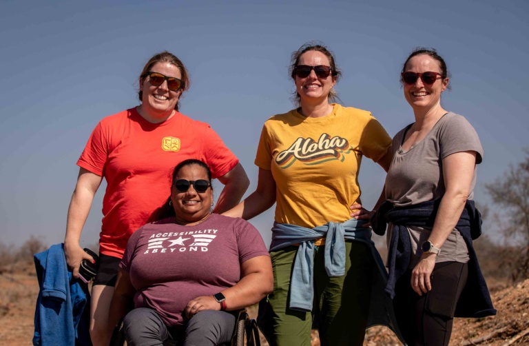 Anjali Forber Pratt, who uses a wheelchair, celebrates her 40th birthday in the bush with 3 friends